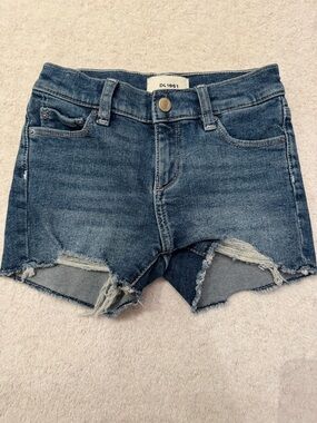 DL1961 Girls Dark Blue Distressed Denim Cutoff Shorts